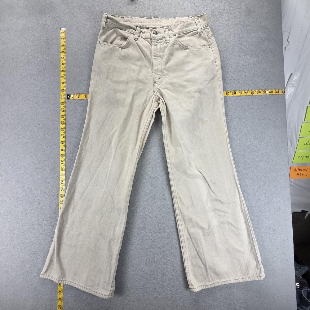 Vintage Levis 517 Jeans Mens Beige Bootcut Denim Zip Fly Fits 31x29